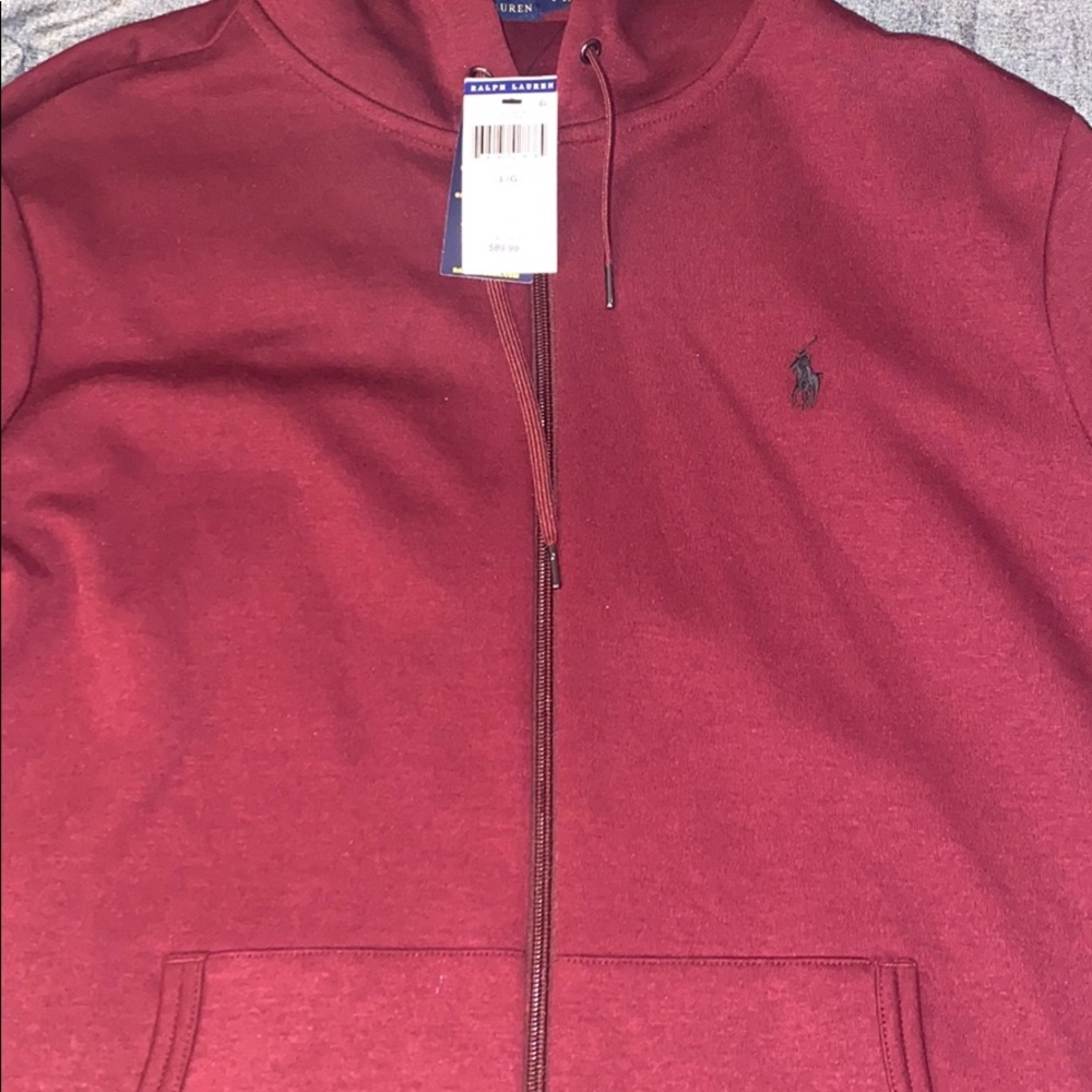 Ralph Lauren Zip Up Hoodie-Red